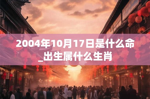 2004年10月17日是什么命_出生属什么生肖
