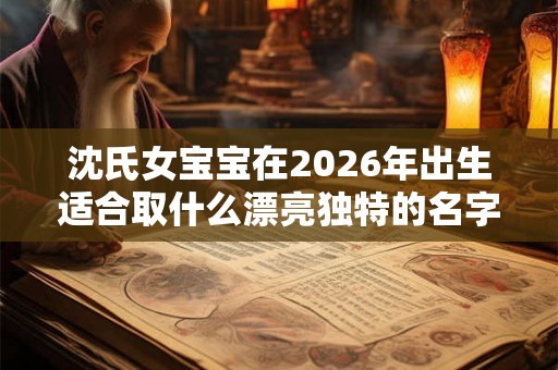 沈氏女宝宝在2026年出生适合取什么漂亮独特的名字
