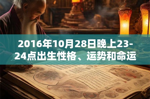 2016年10月28日晚上23-24点出生性格、运势和命运