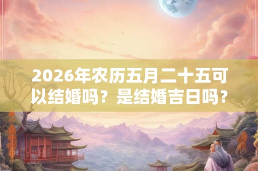 2026年农历五月二十五可以结婚吗？是结婚吉日吗？