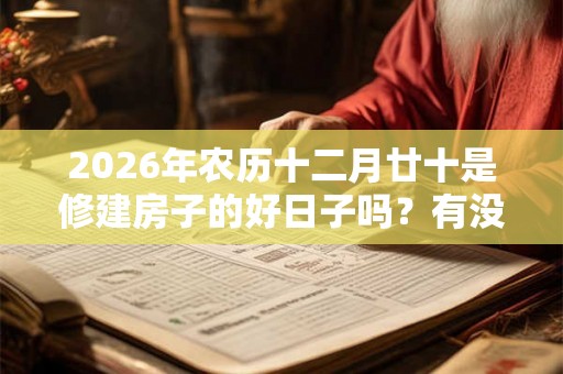 2026年农历十二月廿十是修建房子的好日子吗？有没有什么不好的？