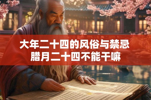大年二十四的风俗与禁忌 腊月二十四不能干嘛