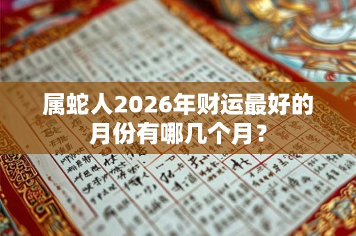 属蛇人2026年财运最好的月份有哪几个月？