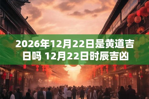 2026年12月22日是黄道吉日吗 12月22日时辰吉凶 2026年12月22日是黄道吉日吗 12月22日时辰吉凶