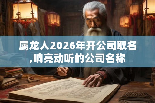 属龙人2026年开公司取名,响亮动听的公司名称