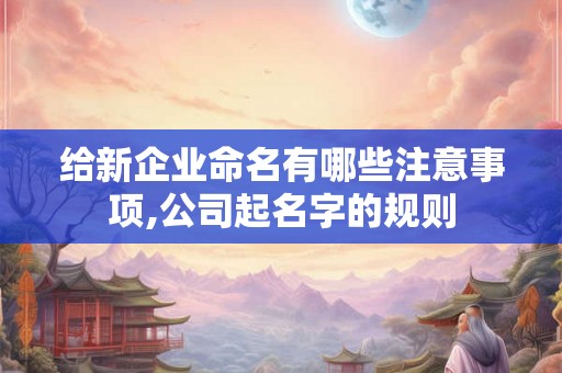 给新企业命名有哪些注意事项,公司起名字的规则