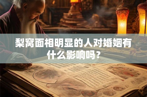 梨窝面相明显的人对婚姻有什么影响吗？