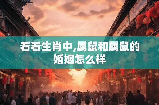 看看生肖中,属鼠和属鼠的婚姻怎么样 看看生肖中,属鼠和属鼠的婚姻怎么样