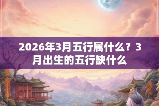 2026年3月五行属什么?3月出生的五行缺什么 2026年3月五行属什么?3月出生的五行缺什么