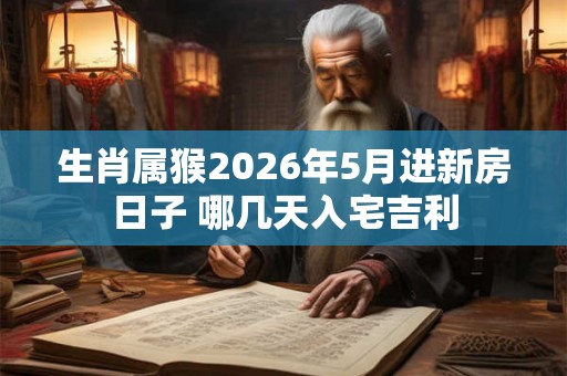 生肖属猴2026年5月进新房日子 哪几天入宅吉利