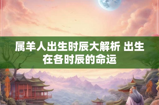 属羊人出生时辰大解析 出生在各时辰的命运