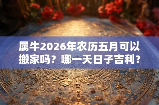 属牛2026年农历五月可以搬家吗？哪一天日子吉利？