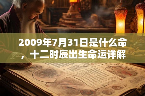 2009年7月31日是什么命,十二时辰出生命运详解 2009年7月31日是什么命,十二时辰出生命运详解