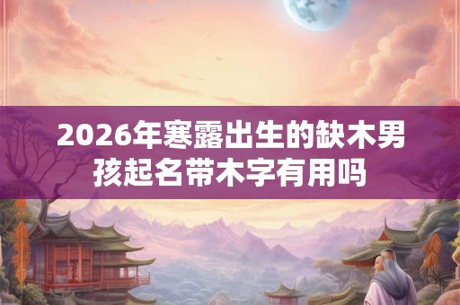 2026年寒露出生的缺木男孩起名带木字有用吗