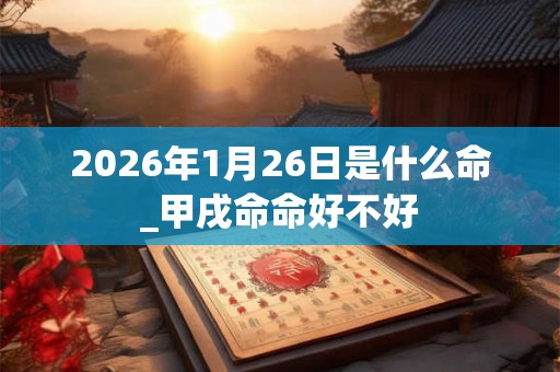 2026年1月26日是什么命_甲戌命命好不好