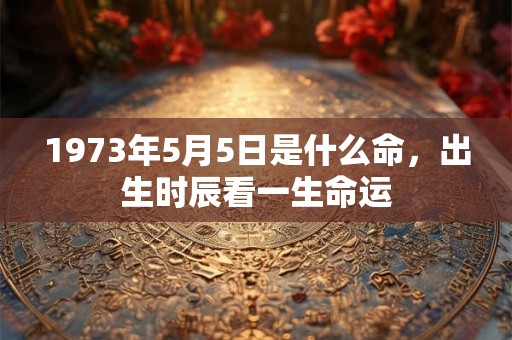 1973年5月5日是什么命，出生时辰看一生命运
