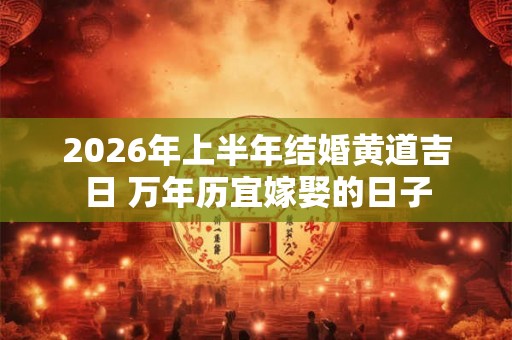 2026年上半年结婚黄道吉日 万年历宜嫁娶的日子