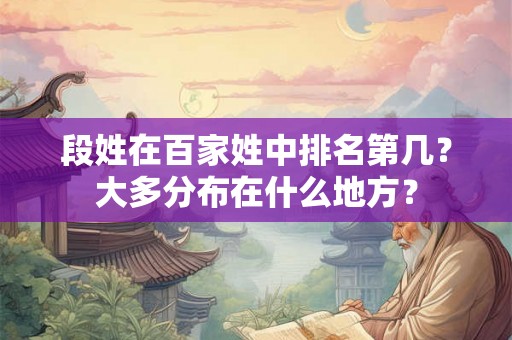 段姓在百家姓中排名第几？大多分布在什么地方？