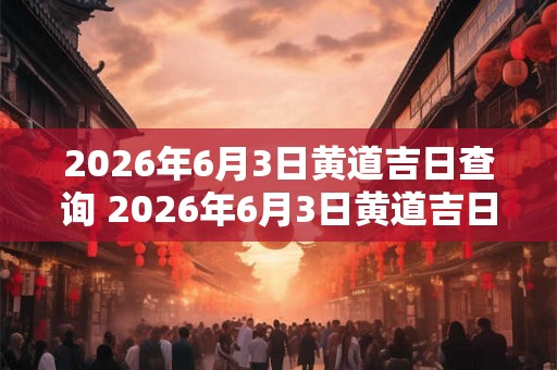2026年6月3日黄道吉日查询 2026年6月3日黄道吉日是哪天