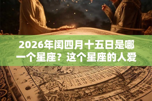 2026年闰四月十五日是哪一个星座？这个星座的人爱情观如何？