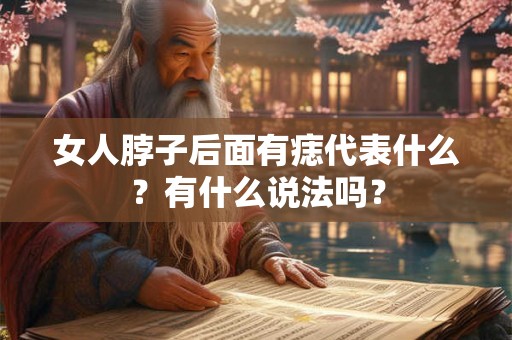 女人脖子后面有痣代表什么？有什么说法吗？