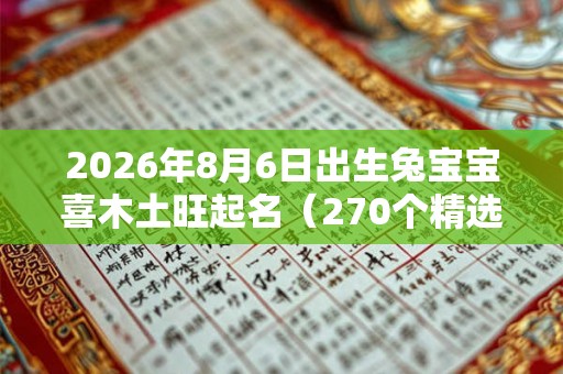 2026年8月6日出生兔宝宝喜木土旺起名（270个精选）