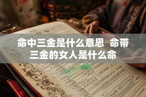 命中三金是什么意思  命带三金的女人是什么命