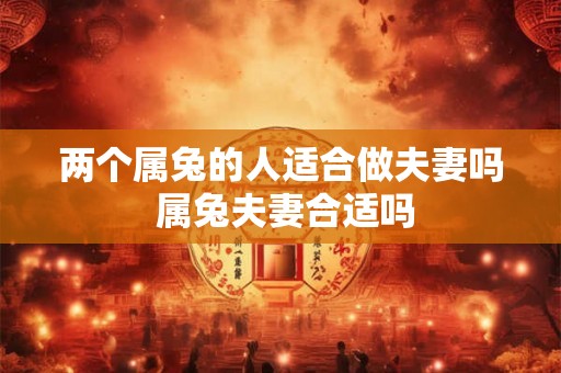 两个属兔的人适合做夫妻吗 属兔夫妻合适吗