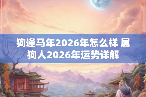 狗逢马年2026年怎么样 属狗人2026年运势详解