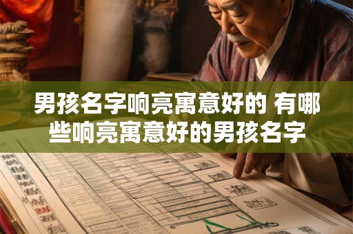男孩名字响亮寓意好的 有哪些响亮寓意好的男孩名字
