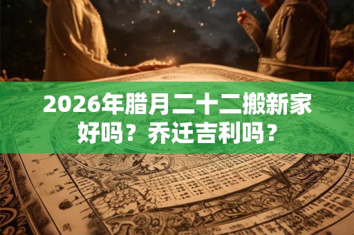 2026年腊月二十二搬新家好吗？乔迁吉利吗？