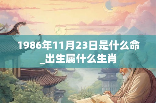 1986年11月23日是什么命_出生属什么生肖