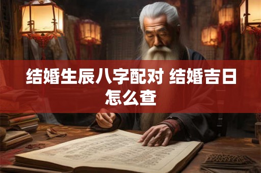 结婚生辰八字配对 结婚吉日怎么查