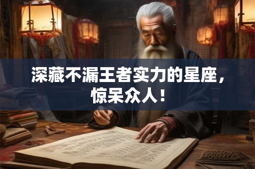 深藏不漏王者实力的星座，惊呆众人！