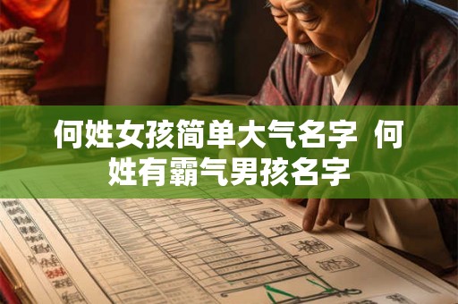 何姓女孩简单大气名字  何姓有霸气男孩名字
