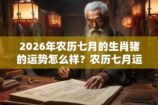 2026年农历七月的生肖猪的运势怎么样？农历七月运势分析