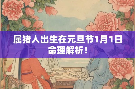 属猪人出生在元旦节1月1日命理解析！