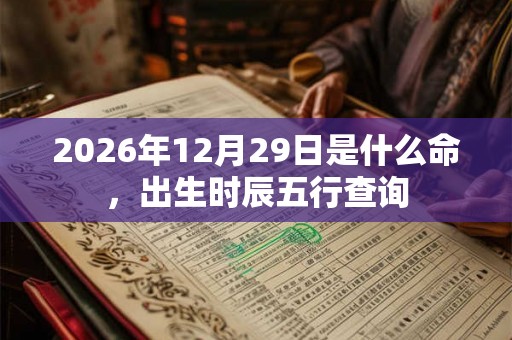 2026年12月29日是什么命，出生时辰五行查询