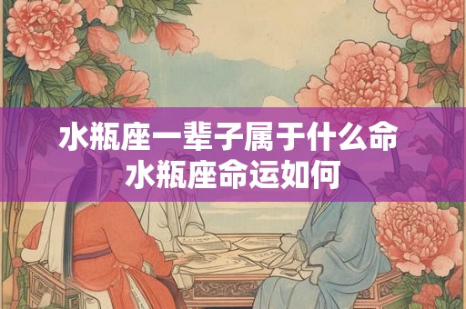 水瓶座一辈子属于什么命 水瓶座命运如何