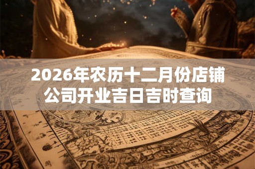 2026年农历十二月份店铺公司开业吉日吉时查询