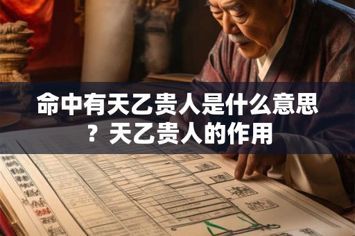 命中有天乙贵人是什么意思?天乙贵人的作用 命中有天乙贵人是什么意思?天乙贵人的作用