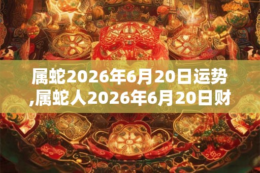 属蛇2026年6月20日运势,属蛇人2026年6月20日财运,生肖蛇2026年6月20日运势