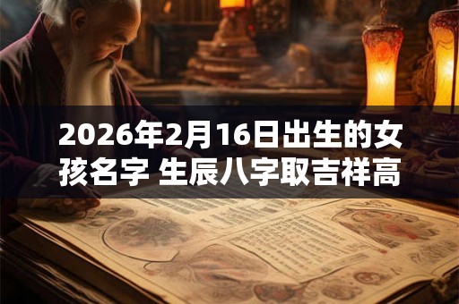 2026年2月16日出生的女孩名字 生辰八字取吉祥高分好名