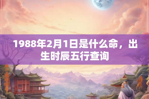 1988年2月1日是什么命，出生时辰五行查询