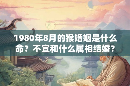 1980年8月的猴婚姻是什么命？不宜和什么属相结婚？