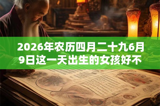 2026年农历四月二十九6月9日这一天出生的女孩好不好