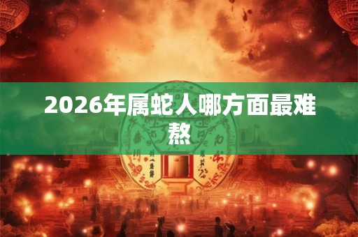 2026年属蛇人哪方面最难熬