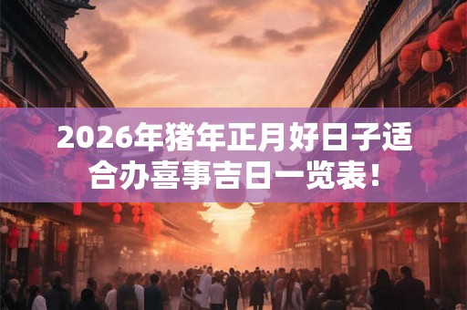 2026年猪年正月好日子适合办喜事吉日一览表！
