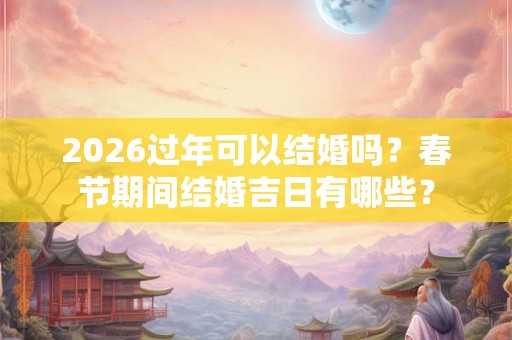 2026过年可以结婚吗?春节期间结婚吉日有哪些? 2026过年可以结婚吗?春节期间结婚吉日有哪些?
