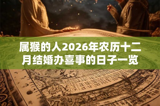 属猴的人2026年农历十二月结婚办喜事的日子一览